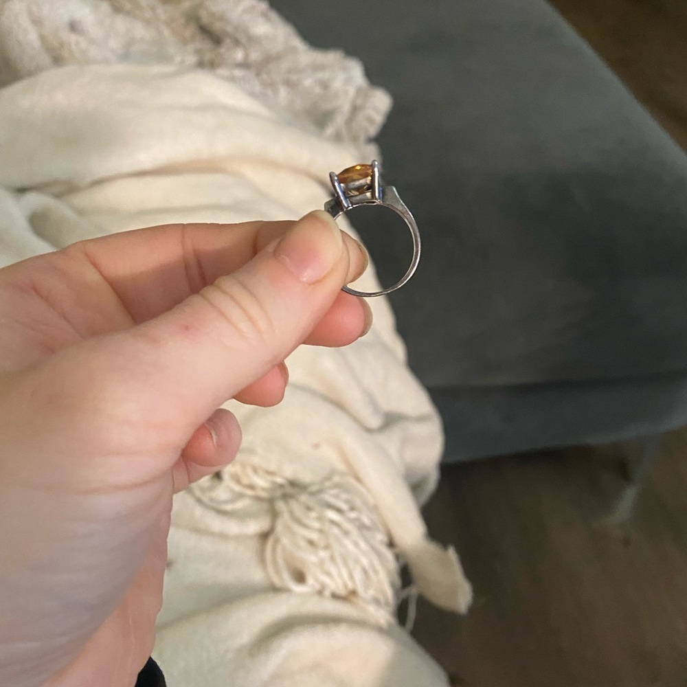 Vintage Citrine 925 Statement Ring - image 7